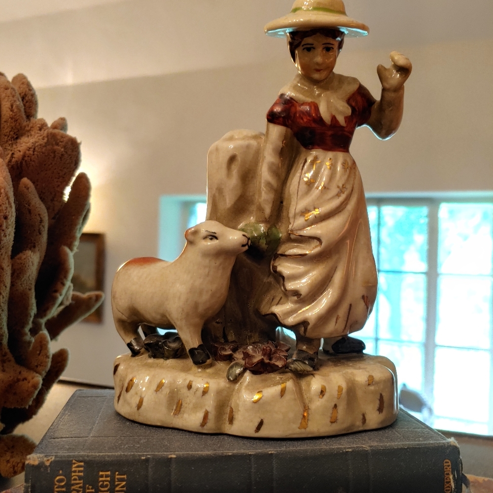 Staffordshire style Shepherdess Pottery